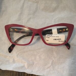 NWT Prada | Women's Chic Red Cat-Eye Glasses